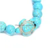 Perlé 8Mm Pierre De Lave Noire Turquoise Perle Croix Toutoise Bracelet Diffuseur D'huile Essentielle Pour Femmes Hommes Bijoux Livraison Directe Bracele Dhye5