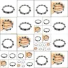 Perlé Joli bracelet en pierre de lave de 10 mm Vintage Antique Perles d'argent Beautifbracelets Rune Alliage Bijoux nordiques pour femmes hommes Drop Deliv Dhyrt