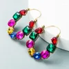 Ohrstecker Fuchsia Strass Piercing für Frauen große runde elegante Kristall Luxus Statement Modeschmuck