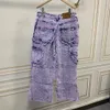 Breda snickare byxor med fransar vårens höst jeans för mens varumärke kläd mode manliga denim byxor toppkvalitet elastiska män denim byxor 8588