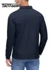 Polos pour hommes TACVASEN Polos à manches longues T-shirts à séchage rapide T-shirts de sport respirants pour hommes Polos de golf décontractés T-shirt de travail hauts pull homme 231205