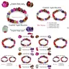 Braccialetti con ciondoli All'ingrosso-7 Cristalli curativi Chakra Chip di pietra naturale Filo singolo Donne Ametista Diaspro Agata Lazi Reiki Drop De Dhh9K