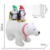 Julfest dekorationshändelse glödande uppblåsbar jultomten isbjörn pingvinprydnader välkomna leksak 7ft med lätt p1121300n