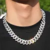 18 mm kubański link łańcuch męski Designer Designer Jewelry Złota łańcuch dla Man Party Hip Hop Diamond lodowane łańcuchy aaa austriackie rhinest2979