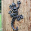 Preto europeu vintage casa jardim ferro fundido gecko parede lagarto estatuetas barra decoração de parede metal estátuas animais escultura artesanal 21351i