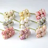 Decorative Flowers Wreaths 60pcs Mini Silk Tea Rose Bud Artificial Rose Flower Bouquet Scrapbooking Wedding Party Decoration DIY Handmade Fake Flower Craft 231205