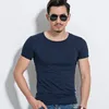 Abiti da uomo A2824 MRMT V Colletto da uomo T-shirt in cotone aderente a maniche corte Gilet maschile T-shirt in puro colore per abbigliamento uomo