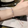 Catena di lusso bracciale in acciaio inossidabile placcato oro 18 carati per le donne piene di strass bracciali regolabili 2022 nuovi regali di tendenza Bijoux R231205