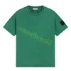 Дизайнерская футболка Stones Island высокого качества, летняя новая 7-цветная мужская и женская футболка с короткими рукавами, потертая в старом стиле