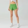Lu Summer Track Aquele shorts quente quente de 2,5 polegadas solto respirável esportes de secagem rápida feminino Salia de calças de ioga versátil Pocket Gy