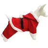 Vêtements pour chiens Costumes de Noël pour animaux de compagnie Costume pour animaux de compagnie du Père Noël Robe pour petits animaux Fête de vacances pour animaux de compagnie Onesie Hiver Chaud Chiot Chat Vêtements 231205