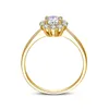 Anéis de casamento certificados mulher anel de flor com moissanite diamante 05ct 5mm noivado puro prata mulheres jóias para presente de menina 231205
