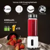 Mélangeur de Smoothie Rechargeable par USB BPA, batterie personnelle en verre de 380ml, presse-agrumes, facile et petit, portable 254m