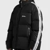 Palm Palm winter thickened black and white striped zip men and women hooded down cotton jacket bread clothing