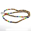 Link bransoletki nartrual 108 Mala Tiger Eye's Stone 7 Chakra Energy Yoga Bransoletka dla mężczyzn i kobiety