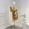 Vestidos casuais impressão floral lace-up mini vestido 2023 chegadas de alta qualidade o-pescoço manga longa vintage roupas femininas