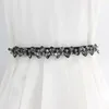 Cinture Moda Elegante Donna Strass Catena in Vita Sottile Cristallo Elastico Nero Bianco Cintura Femminile per Cappotti Decorazione Pasek