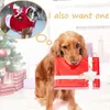 Abbigliamento per cani Abbigliamento natalizio per animali domestici Costume natalizio per animali domestici Babbo Natale che cavalca su nastro adesivo Cappotto scozzese caldo Abito da festa per cani 231205