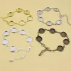 Whole-5pcs / lot Vintage cuivre rond blanc réglage lunette base vierge cabochon bracelet avec diamètre intérieur 12mm base pour bracelet bricolage K206t