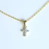 Высококачественное позолоченное серебро 925 пробы, крошечный милый кулон в виде креста, колье-чокер, дизайнерское ожерелье для женщин265P