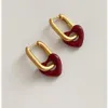 Creolen Kommen Matt Matt Rot Herz Für Frauen Ohr Schnalle Huggies Trendy Schmuck Zubehör Pendientes Mujer Eh1785250J