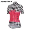 Femmes cyclisme maillot ensemble jolies fleurs grille rose vêtements vélo porter fille dame pro route montagne Triathlon NOWGONOW gel pad bavoir sh275s