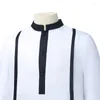 Roupas étnicas Branco Árabe Muçulmano Robe Masculino Jubba Thobe Manga Longa Paquistão Islâmico Abaya Kaftan Para Homens Gola Solta 5XL