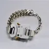 Högkvalitativa armband män kvinnor blandade länk kubanska kedja metallarmband fina stål färgfast alyx sterling silver q0605203w