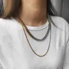 Miami hiphop 3 9mm rostfritt stål kubansk trottoarkant kedja guld silver färg choker halsband för män kvinnor trend smycken dnm37q01152576