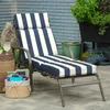 Cushion/Decorative Pillow Mainstays 72" x 21" Navy Blue Stripe Rectangle Chaise Lounge Cushion 1 Piece 231204