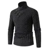 Herrtröjor drar en tricot dekontracte mince pull harajuku automne et hiver manches longues echarpe col dokument Nuits Pull S-3XL Homme 231205