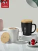 Tasses Tasse à café en céramique avec couvercle et cuillère, cadeau personnalisé, tasses à poignée, cadeaux de saint-valentin pour Couples