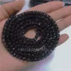 Colar de tênis personalizado com corrente de diamante Moissanite preta de 3 mm