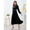 Abbigliamento etnico 2023 Donne musulmane Abaya Moda Eid Party Abito lungo maxi Dubai Caftano Abito da sera arabo Femme Tacchino islamico Caftano