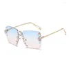 Sonnenbrille Diamant Perle Runde Frauen Designer Brille Brillen Weiblich Männlich Big Shades Brillen Vintage UV400