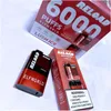 Kit d'origine ELFWORLD RELOAD 6000 Pod 6k Puff 0/2/3/5% Dispositifs de cigarettes électroniques rechargeables jetables Stylo vape avec batterie Type-C 650mAh préremplie 12 ml Remplacer VS vapme