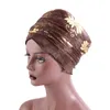 Nowe kobiety Bronzing Print Mesh Głowa Szalik zwykły aksamitne hiżabowe czapki turbanowe długie ogon afrykańskie okłady czapki turban turbante mujer