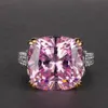 Anelli a grappolo 100% argento sterling 925 rosa Lab-Moissanite diamante topazio pietra preziosa anello di fidanzamento matrimonio gioielleria raffinata regali per W263S