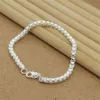 Bracelet en argent 925 de haute qualité, 4Mm, 8 pouces, carré vénitien, pour femmes et hommes, bijoux de charme de fête, Gifs L2208082777