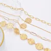 Pendant Necklaces 4-layer Golden Coin Sun Shaped Necklace For Women 2023 Trending Clavicular Chain Fashion Charm Jewelry Accessories