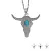 Fashion buffalo Head bead Silver Color Bull Cattle Charm Bead Longhorn Resin Horn Cattle Pendant for Jewelry carnelian y75299z