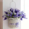 Kunstbloem hangende mand met bloemen Lavendel Decoratie van woonkamer slaapkamer Y0104271i