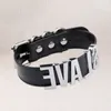 Handgefertigter schwarzer personalisierter Buchstaben-Choker, Gold-Silber, Namens-Sklavenhalsband-Halskette für Frauen und Mädchen, Bondage, Cosplay, Fetisch29224394805254