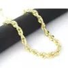 Collier à maillons en corde plaqué or jaune 10 carats épais de 7 mm pour hommes 24 282D