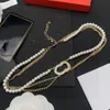 Designer Luxury Pendant Halsband Högkvalitativa varumärkesbokstäver Crystal Pearl Necklace Channel Länkar Populära kedjor Lovers Christmas Jewelry SX3E