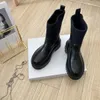 Damesmode Snowboots Deisgner Martin Laarzen Dikke zolen Elastisch Breien Stiksels Warme Sokken Martin Middelste Platform Laarzen Nieuwe Stijl Klassieke Letter