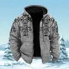 Męskie z kapturem z kapturem z kapturem 2023 Zima Upf for Men Plecee Hood Obrania Ubranie Tradycyjne plemiona drukuj bluza wierzchnia streetwearu streetwear