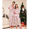 Aile Eşleşen Kıyafetler 2024 Noel yıl Noel Pijamaları Yetişkin Çocuklar Bebek Geyik Baskı Pijama Giyim 231204