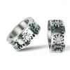 Cluster Ringe Edelstahl Zahnrad Ring für Männer Frauen Silber Farbe Doppelschicht drehbare Braut Sets Mode HipHop Schmuck Acces214Y