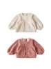 Jassen Meisjes Holle Kant Ronde Hals Jas Winter Kinder Schattig Winddicht Warm Top Met Lantaarn Mouw Trendy 231204